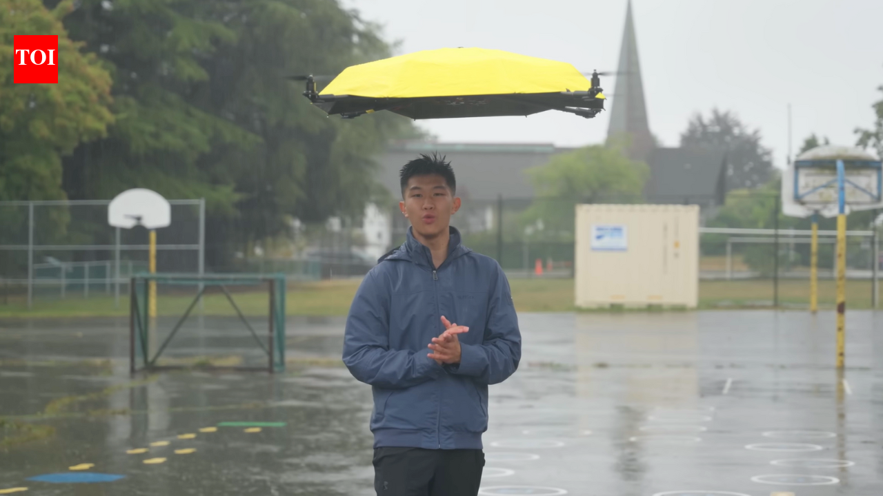 Canadian inventor built an umbrella that flies and follows him everywhere automatically: No hands required