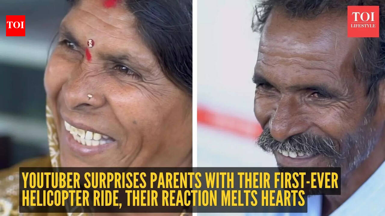 Watch: YouTuber surprises parents with their first-ever helicopter ride; their reaction melts hearts