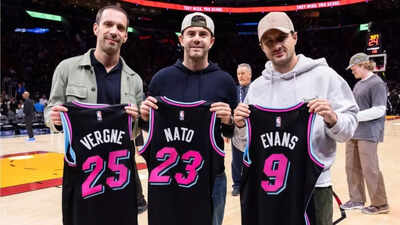 Miami E-Prix: Mitch Evans, Jean-Eric Vergne, Norman Nato cheer on Miami Heat at Hard Rock Stadium