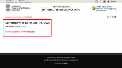 CUET PG 2026 application correction window opens: Editable fields, important dates, fees and key details