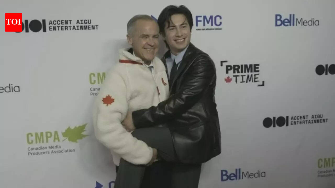 'Heated Rivalry' star Hudson Williams strikes a cheeky pose with Canadian PM Mark Carney - WATCH
