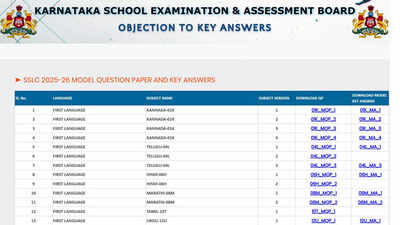 KSEAB SSLC Model Question Paper 2026 PDF published at kseeb.karnataka.gov.in; download here