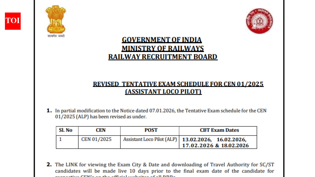 RRB ALP 2026 exam dates revised: Check new schedule and official notice here