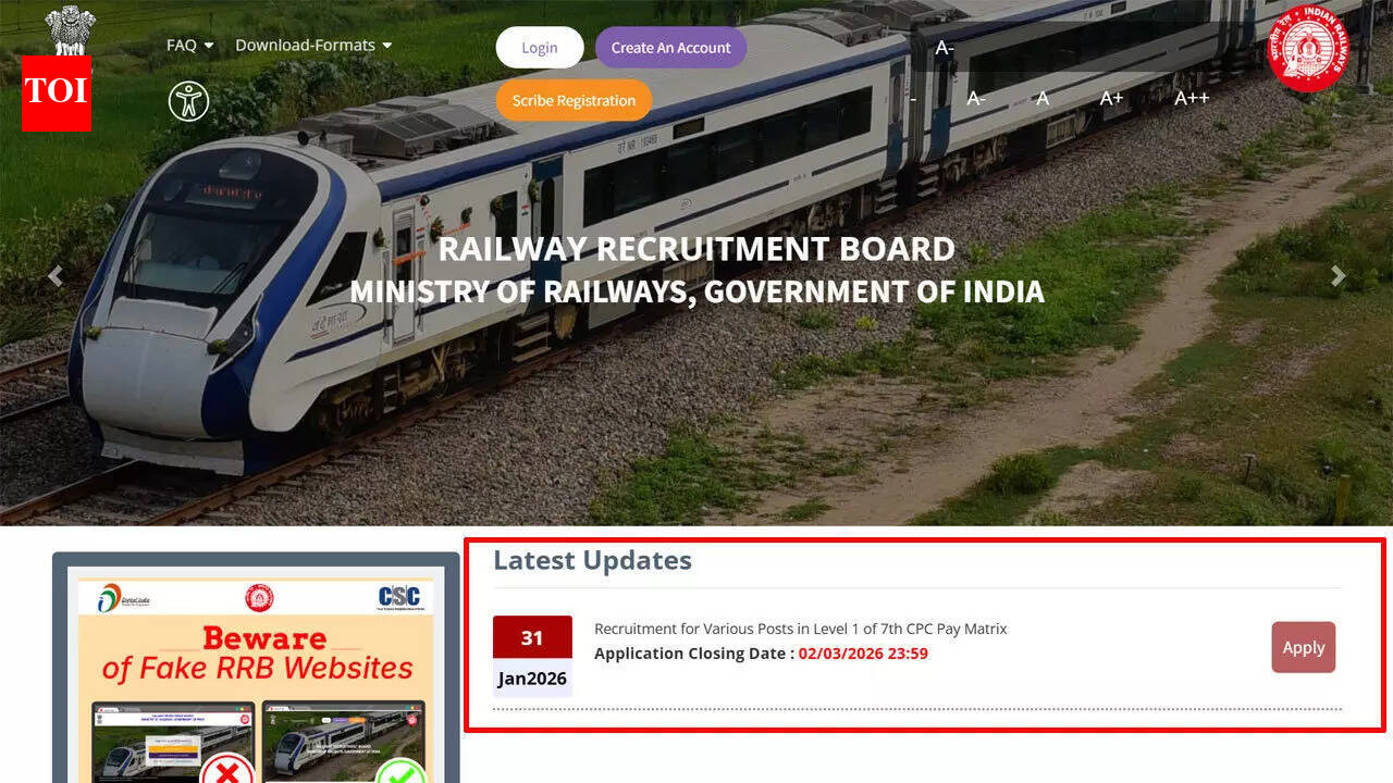RRB Group D Recruitment 2026: CEN 9/2025 notification released for 21997 posts, apply here