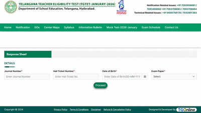 TG TET response sheet 2026 released, objections close Feb 1; download TS TET answer key here