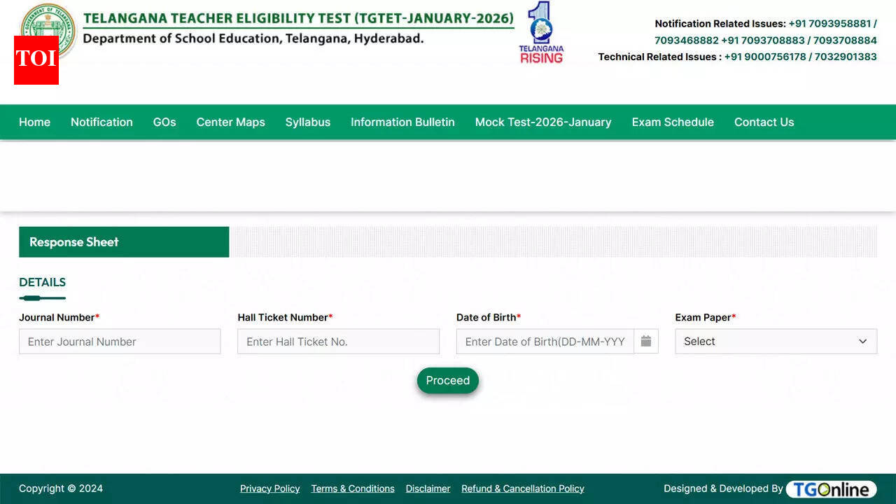TG TET response sheet 2026 released, objections close Feb 1; download TS TET answer key here