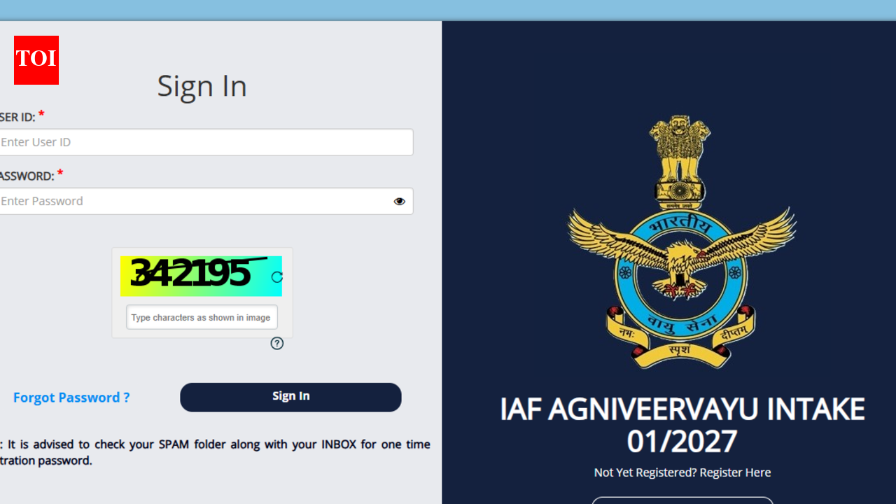 IAF Agniveervayu intake 01/2027 registration ends tomorrow: Direct link to apply here