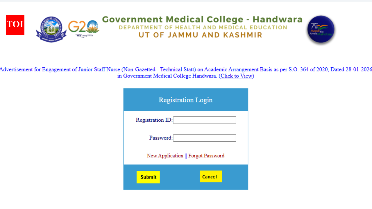 GMCH Handwara recruitment 2026: Register online for 108 Junior Staff Nurse posts, direct link and eligibility details here