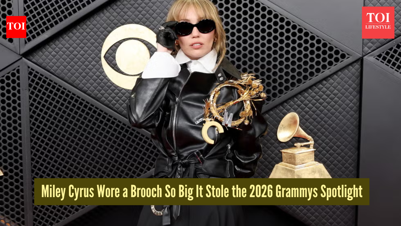 Move over diamonds - Miley Cyrus’ giant brooch dominates the 2026 Grammys