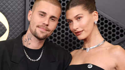 Justin Bieber and Hailey Bieber make a statement on Grammy Red carpet; wear ICE OUT pins