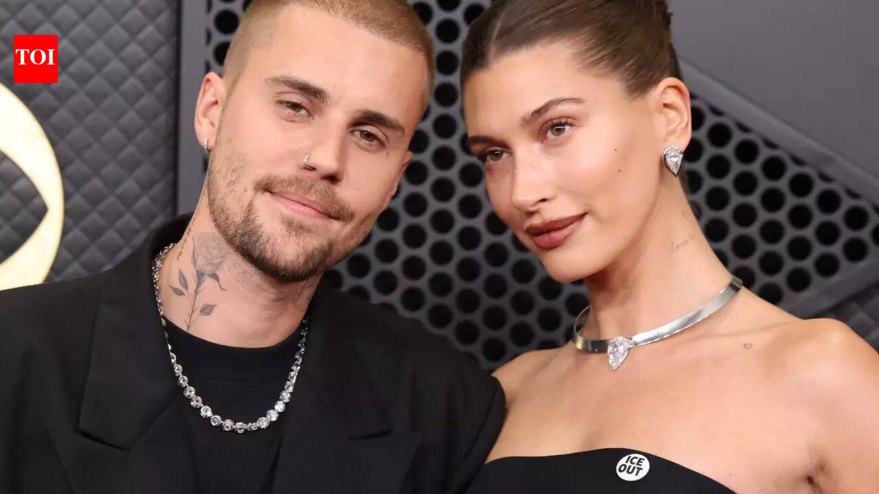 Justin Bieber and Hailey Bieber make a statement on Grammy Red carpet; wear ICE OUT pins