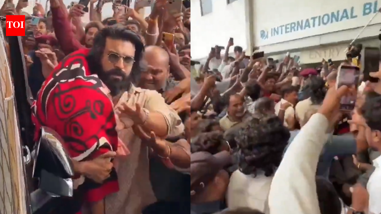 Video: Actor Ram Charan, his daughter mobbed by fans outside Hyderabad hospital