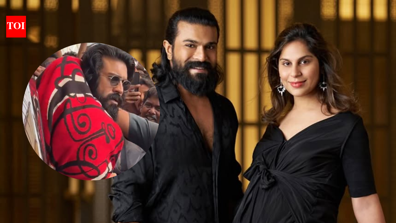 Ram Charan mobbed outside Hyderabad hospital; Actor shields daughter Klin Kaara