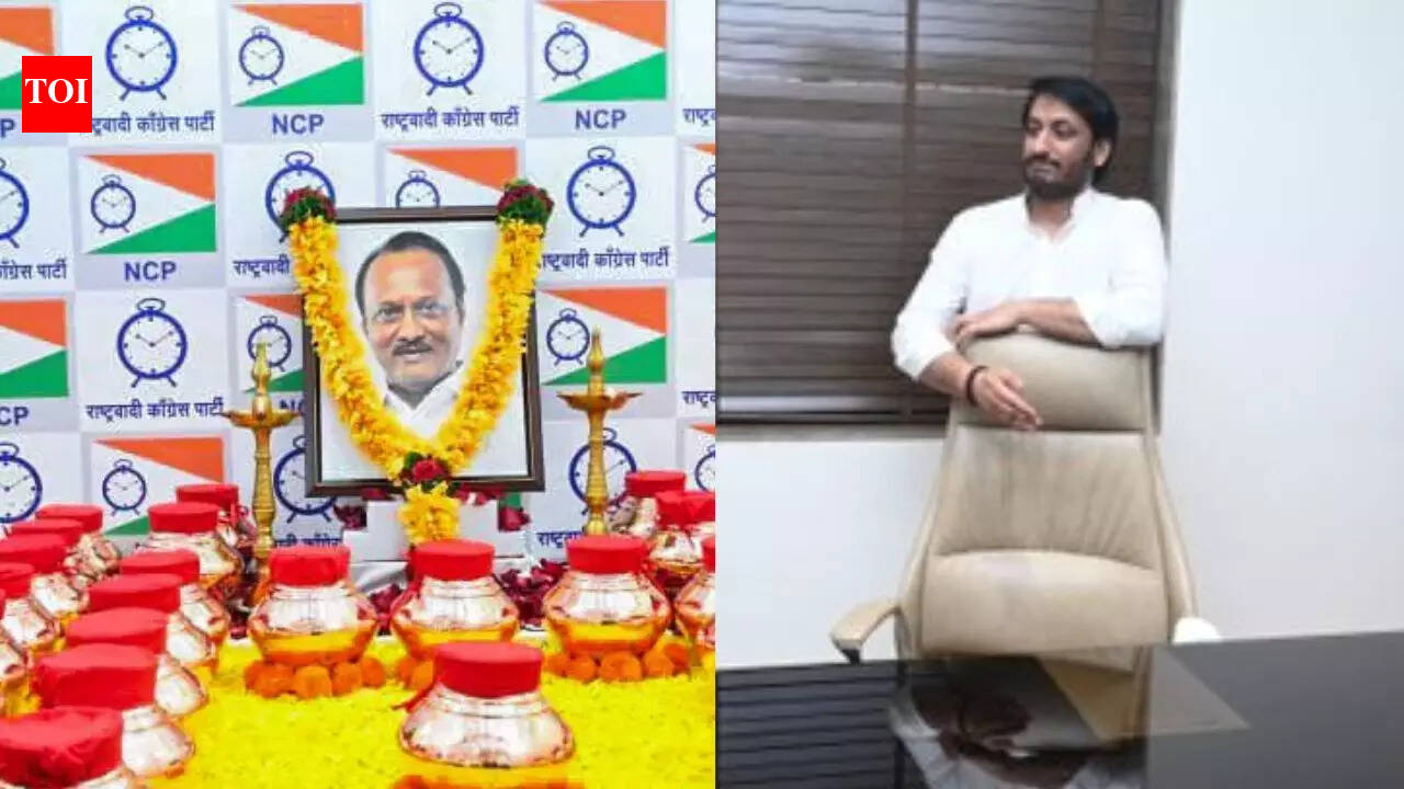 Ajit Pawar’s son Parth breaks down while holding father’s chair at NCP office