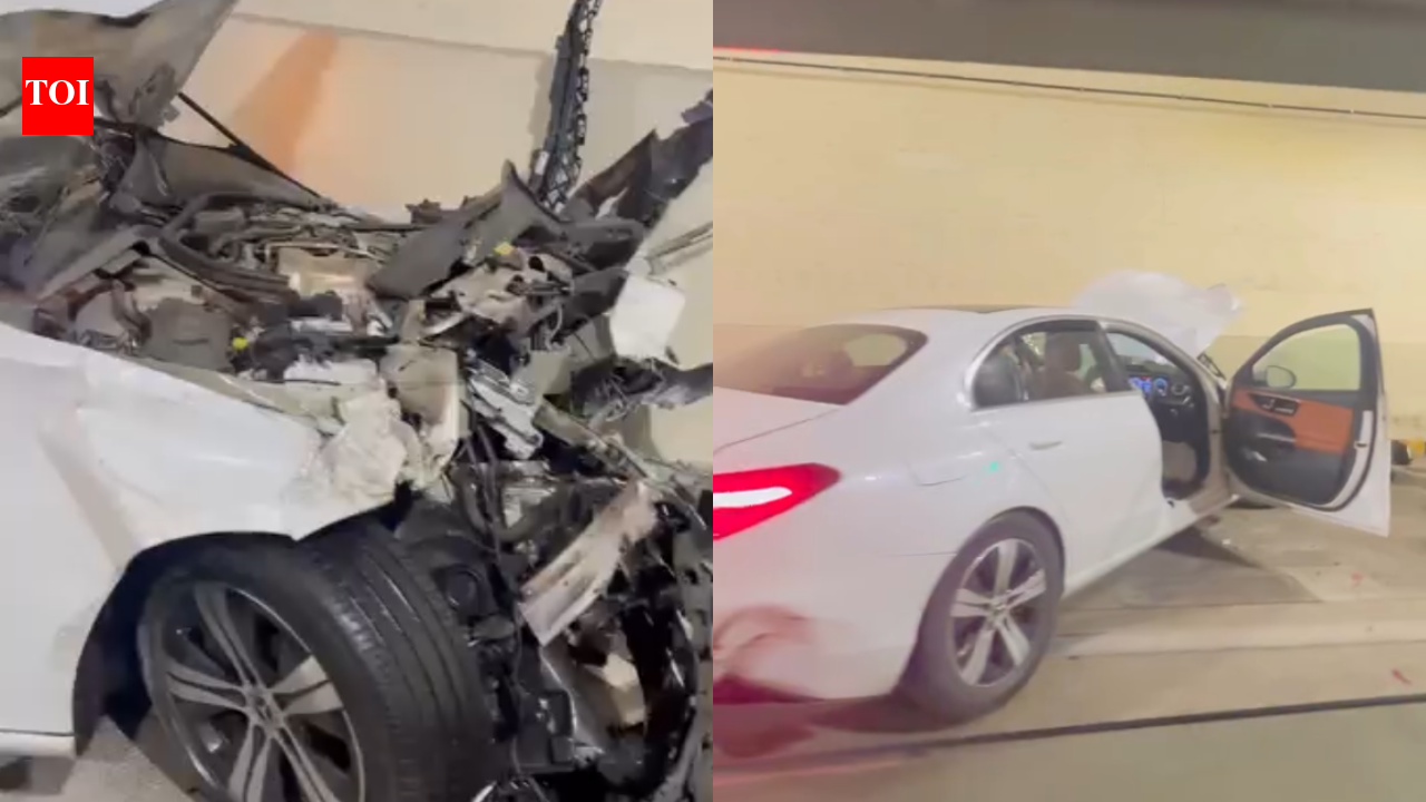 Mercedes goes berserk in Mumbai: Minor driver’s 2am crash leaves wrecked cars in Coastal Road tunnel