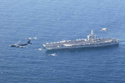 US Navy shoots down Iranian drone approaching its aircraft carrier in Arabian Sea