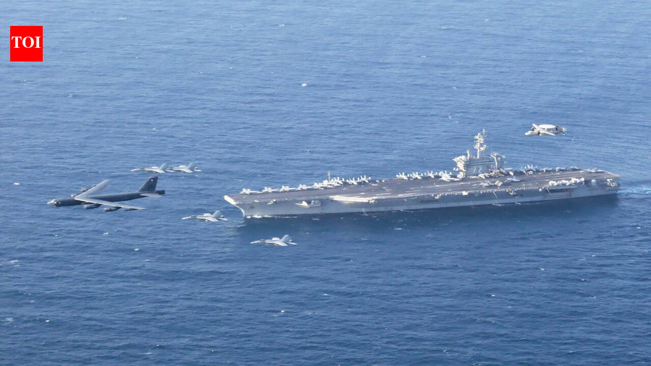 US Navy shoots down Iranian drone approaching its aircraft carrier in  Arabian Sea - The Times of India