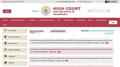 Telangana High Court Subordinate and Driver Notification 2026 released for 902 vacancies; apply online here