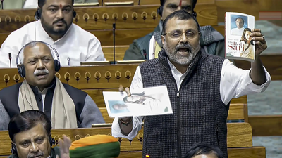 Oppn, BJP MPs spar in Speaker office as Nishikant Dubey flashes 'Bofors' book in LS to target Gandhi family