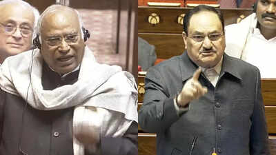 'Khujli' vs 'abodh balak' jibe: Kharge and Nadda face-off in Rajya Sabha as Parliament logjam drags on