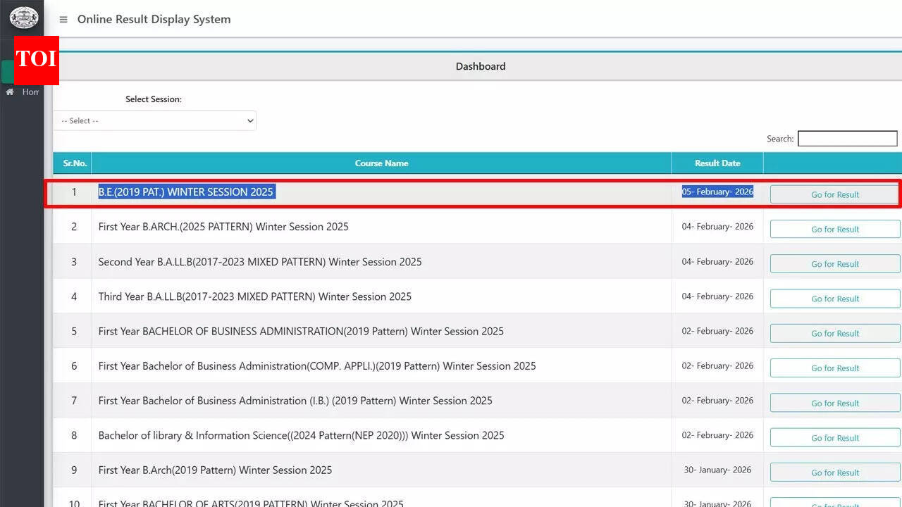SPPU BE Winter Session result 2026 released at unipune.ac.in: Direct link to download here