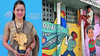 Teacher who reached out to never-been-to-school kids, drew wall murals to educate them honoured with $1m global prize