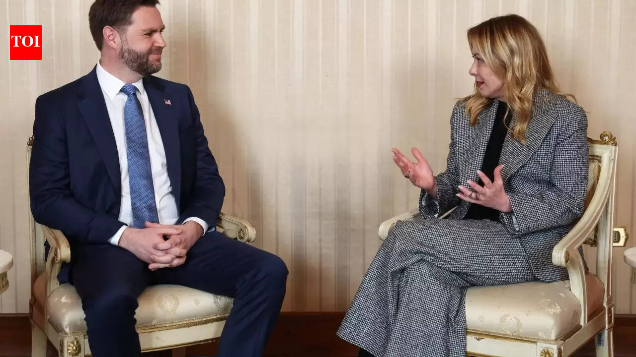‘I’ve learned Italian since the last time I saw you’: JD Vance jokes with Italy’s Meloni during meeting
