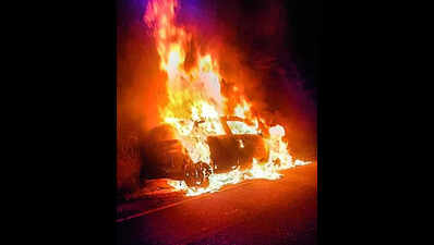Car catches fire in Patna, none injured