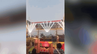 Watch: Moment ‘tsunami ride’ collapsed at Surajkund International Crafts Fair; cop dead, 13 injured