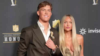 Jaxson Dart’s girlfriend Marissa Ayers turns heads in stunning red dress ahead of Super Bowl spotlight