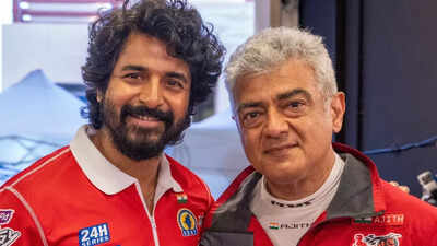 'Parasakthi' star Sivakarthikeyan has emotional reaction after Ajith Kumar completes Dubai car race
