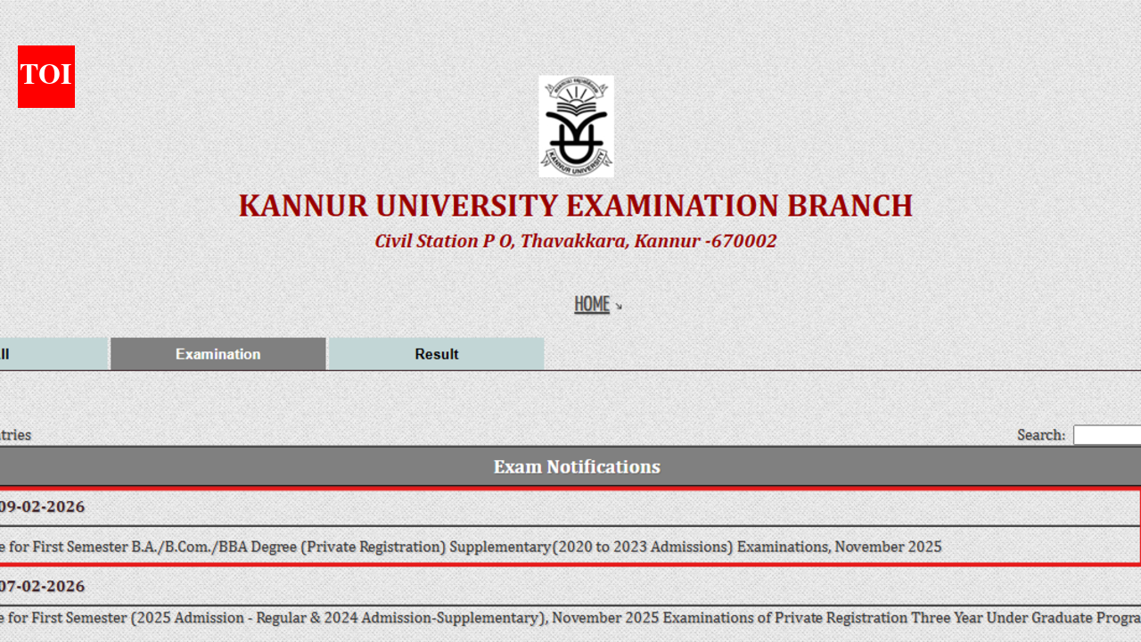 Kannur University result 2026: First semester BA, BCom, BBA degree programmes schedule released