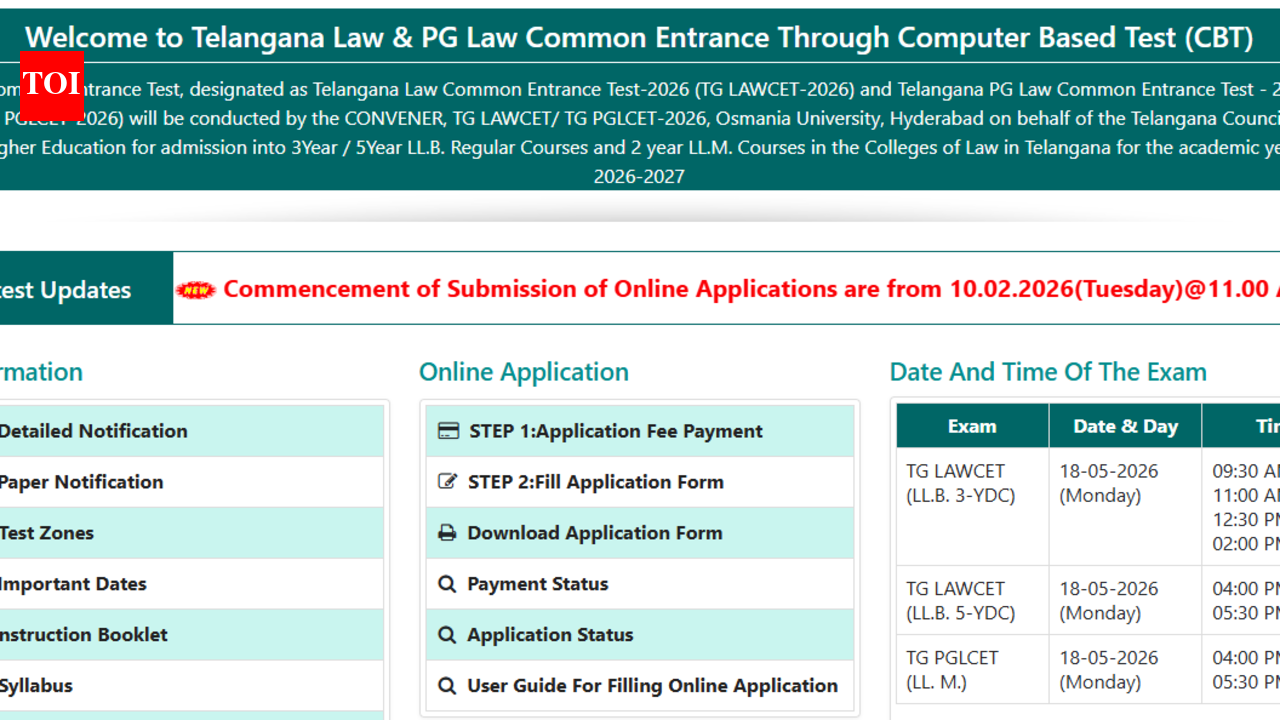 TG LAWCET 2026 अधिसूचना जारी: पंजीकरण कल से शुरू होगा, पात्रता विवरण देखें