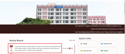 SSC GD result 2025: Important notice issued for withheld candidates; check details here