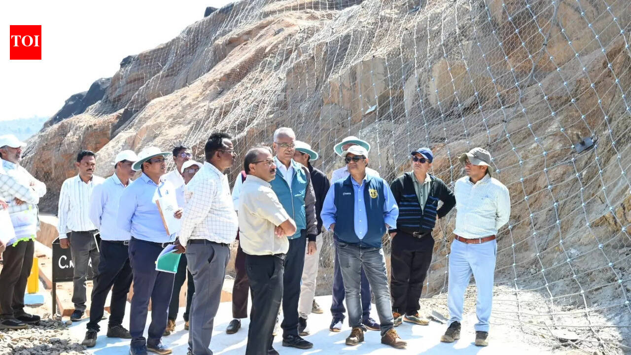 Railway official inspects new track