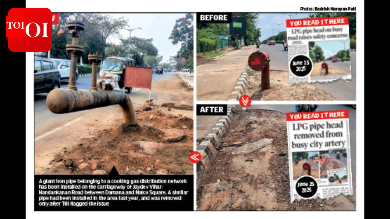 LPG pipe head reinstalled on busy Bhubaneswar road, safety concerns rise