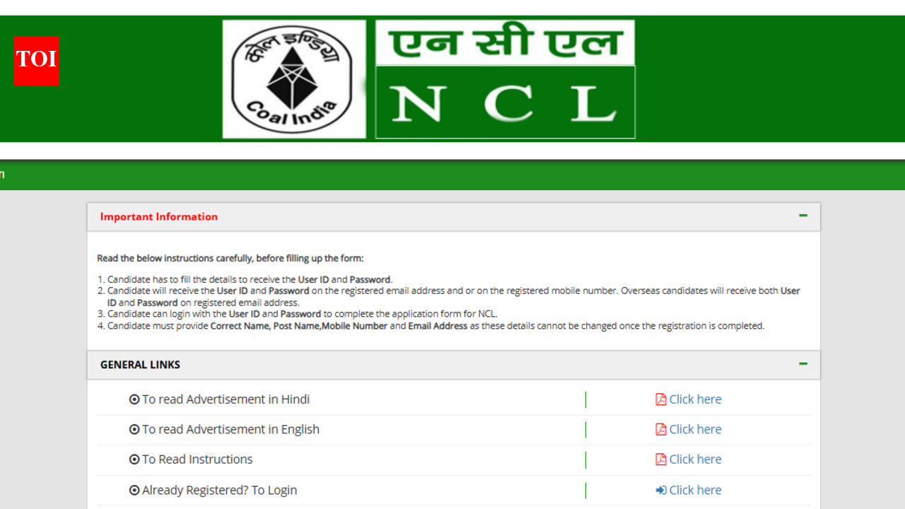 NCL Assistant Foreman recruitment 2026: Online applications open for 270 posts, direct link here