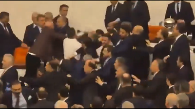Watch: Major brawl erupts in Turkey parliament; lawmakers trade punches