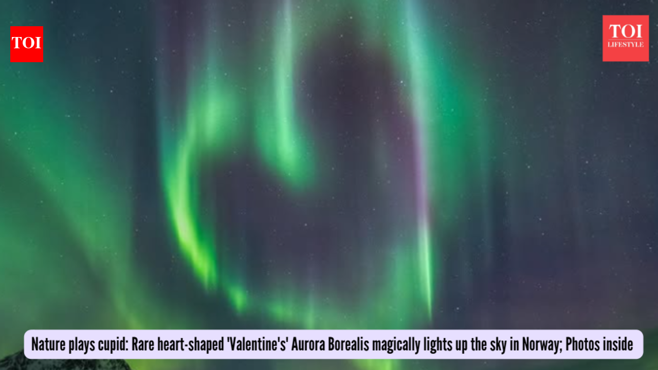 Nature plays cupid: Rare heart-shaped 'Valentine's' Aurora Borealis magically lights up the sky in Norway; Photos inside