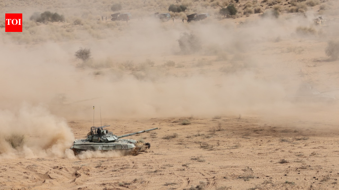 Indian army shows new technology and firepower in exercise Rudra Shakti-2026 at Rajasthan's Pokhran