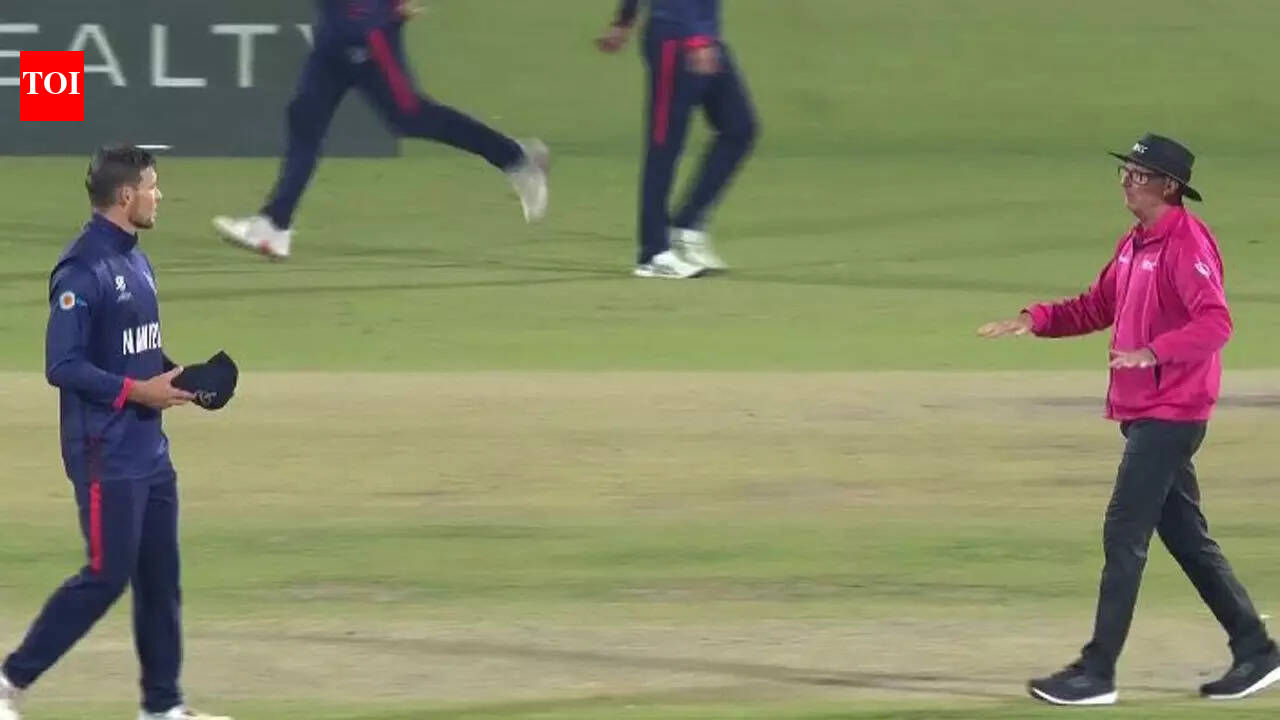 Dead-ball drama! Umpire intervenes, bowler forced to re-bowl in India vs Namibia match