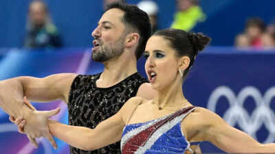  Lilah Fear reacts after free dance error ends Team GB medal hope at the Winter Olympics with Lewis Gibson