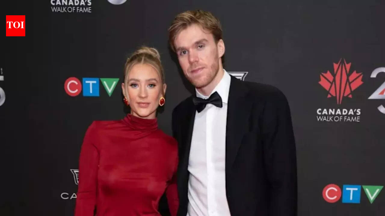 Connor McDavid’s wife Lauren Kyle turns heads in bold red at Canada’s Olympic opener