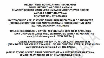 Indian Army Agniveer recruitment 2026 notification out for 25,000+ vacancies @joinindianarmy.nic.in; apply here