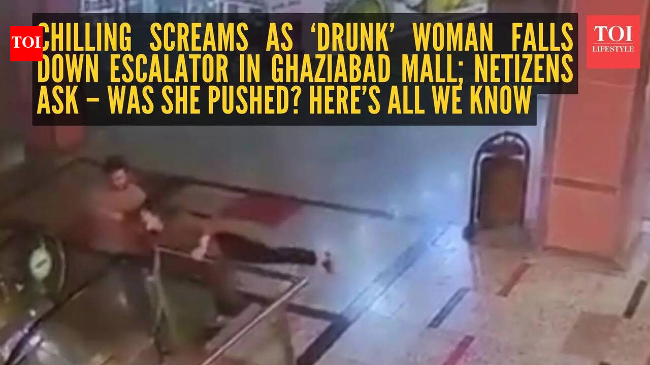 Chilling screams as ‘drunk’ woman falls down escalator in Ghaziabad mall; netizens ask – was she pushed? Here’s all we know