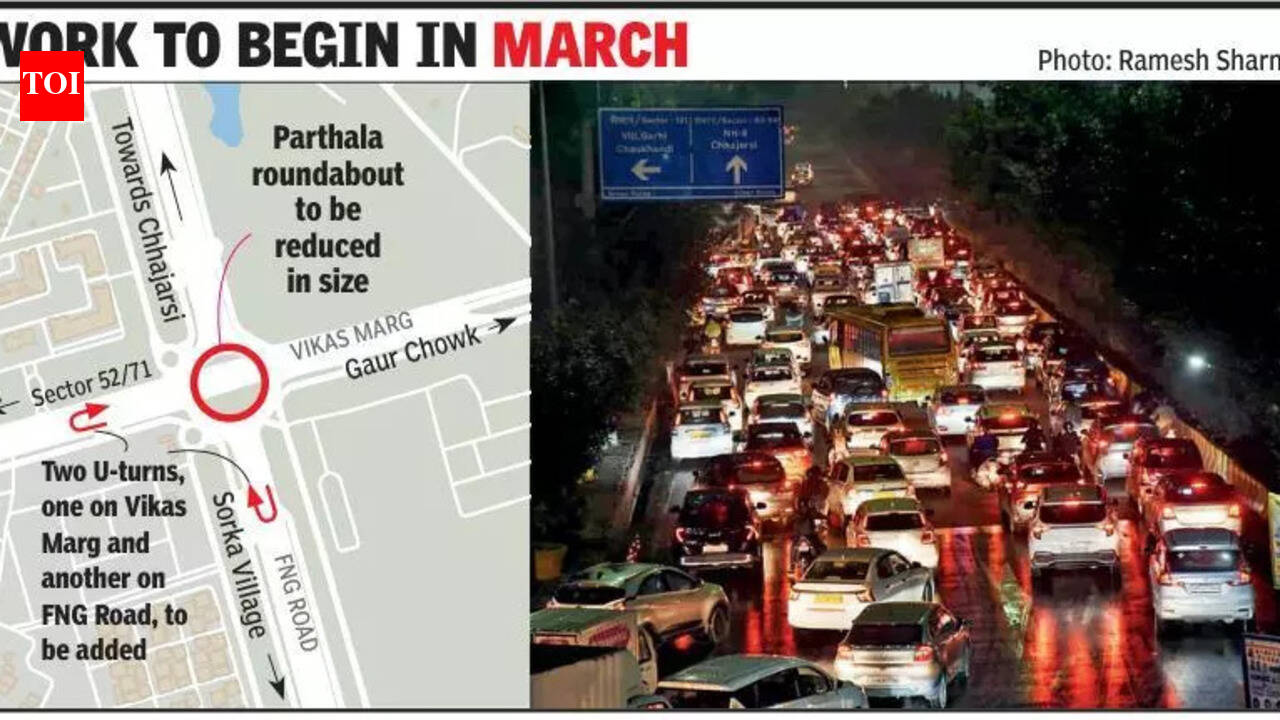 Noida to chip roundabout, add 2 U-turns to cut Parthala snarls | Noida ...