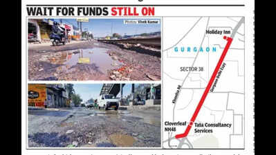 Craters, sewage choke Narsingpur stretch of NH8 in Gurgaon as revamp crawls