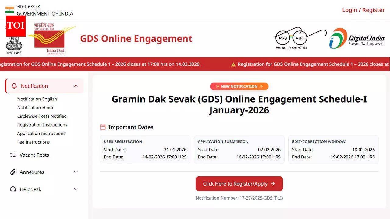 India Post GDS Recruitment 2026: Last date to apply online today for 28,636 posts; direct link here