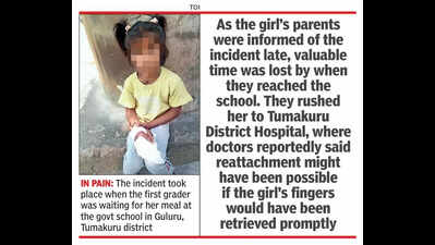 Girl loses 2 fingers in Karnataka school mishap,severed parts thrown into waste bin