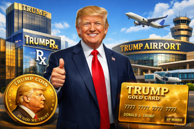 Name's Trump. Donald J Trump: US president's blitz to stamp his name on America ... and beyond